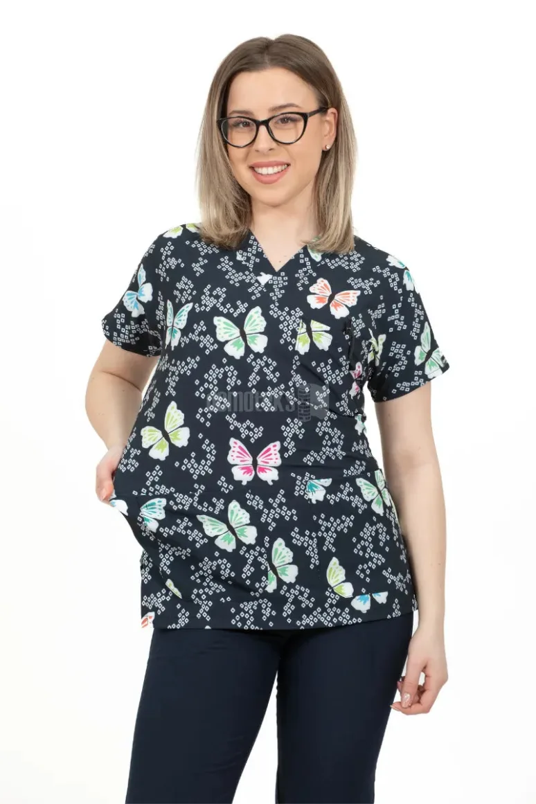 Des Vu Demoteks Big Butterfly - Women - Blouse Elastane with Print