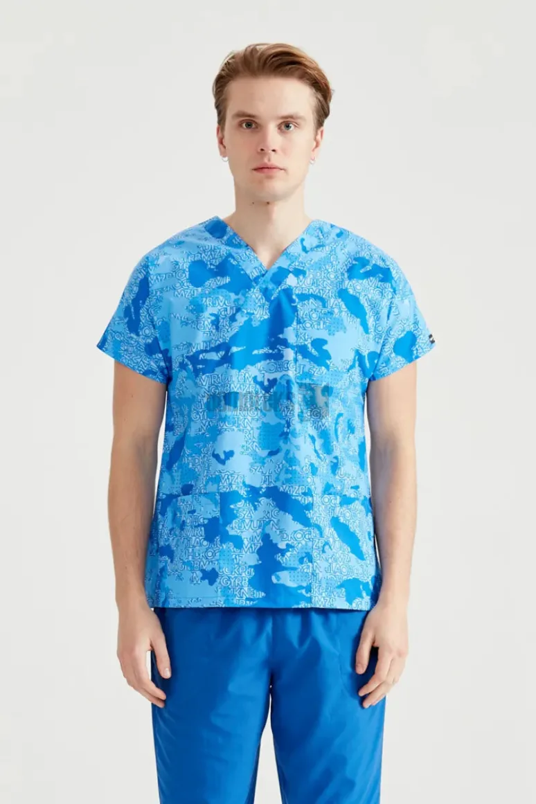 Des Vu Demoteks Blue Camouflage - Men - Blouse with Print
