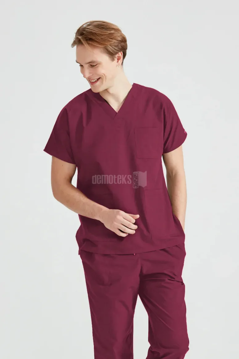 Des Vu Demoteks Burgundy - Men - Scrub Set Classic Flex