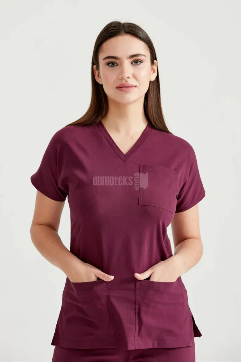 Des Vu Demoteks Burgundy - Women - Scrub Set Classic Flex