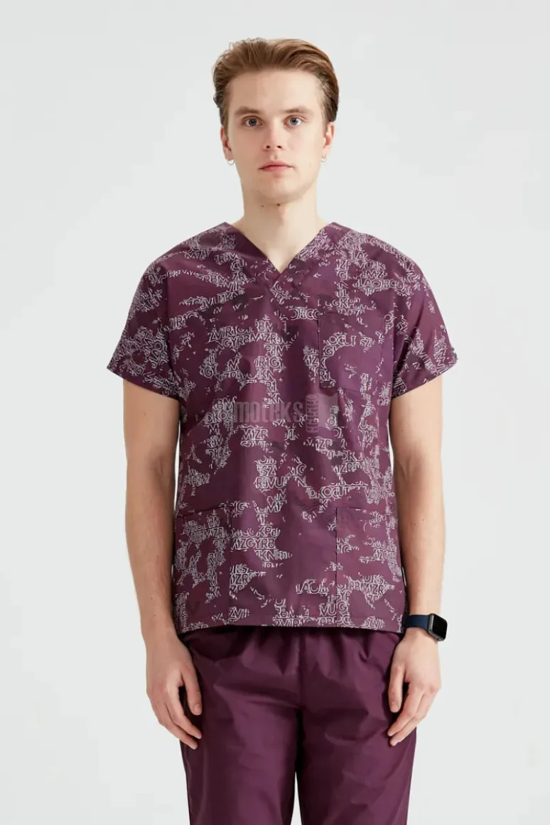 Des Vu Demoteks Camouflage Garnet - Men - Blouse Elastane with Print