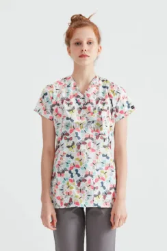 Des Vu Demoteks Colorful Butterfly - Women - Blouse Elastane  with Print