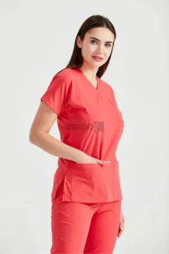 Des Vu Demoteks Coral Red - Women - Scrub Set Classic