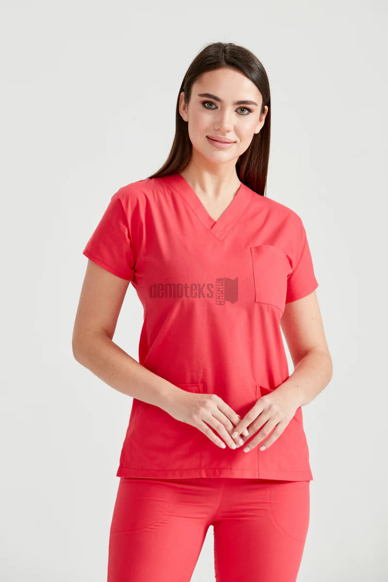 Des Vu Demoteks Coral Red - Women - Scrub Set Classic Flex