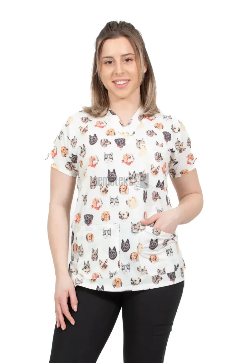 Des Vu Demoteks Dr. Pets - Women - Blouse Elastane  with Print