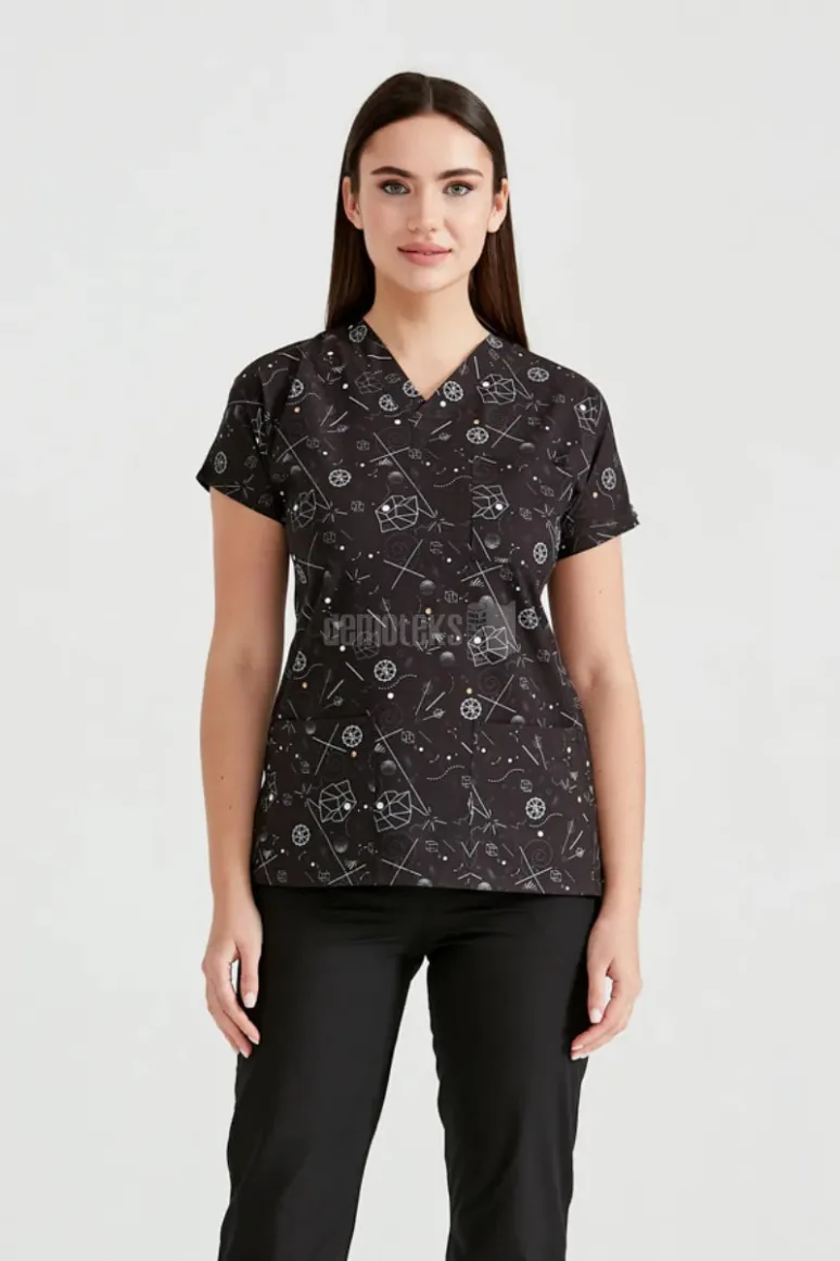 Des Vu Demoteks Geometric - Women - Blouse Elastane with Print