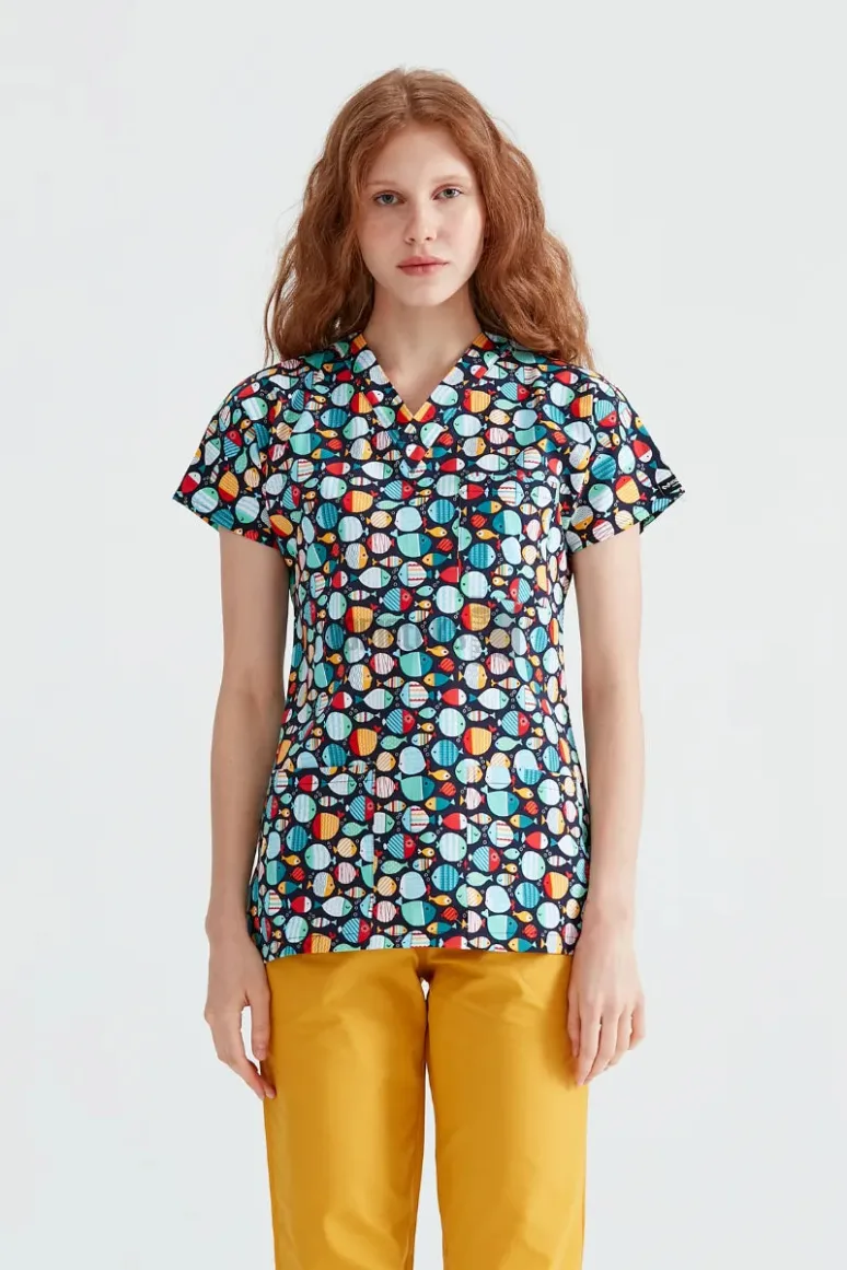Des Vu Demoteks Hello Fish - Women - Blouse Elastane with Print