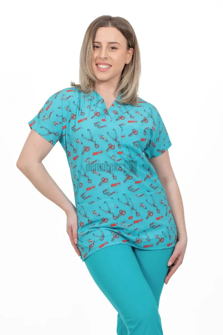 Des Vu Demoteks Instruments Medical - Women - Blouse Elastane with Print