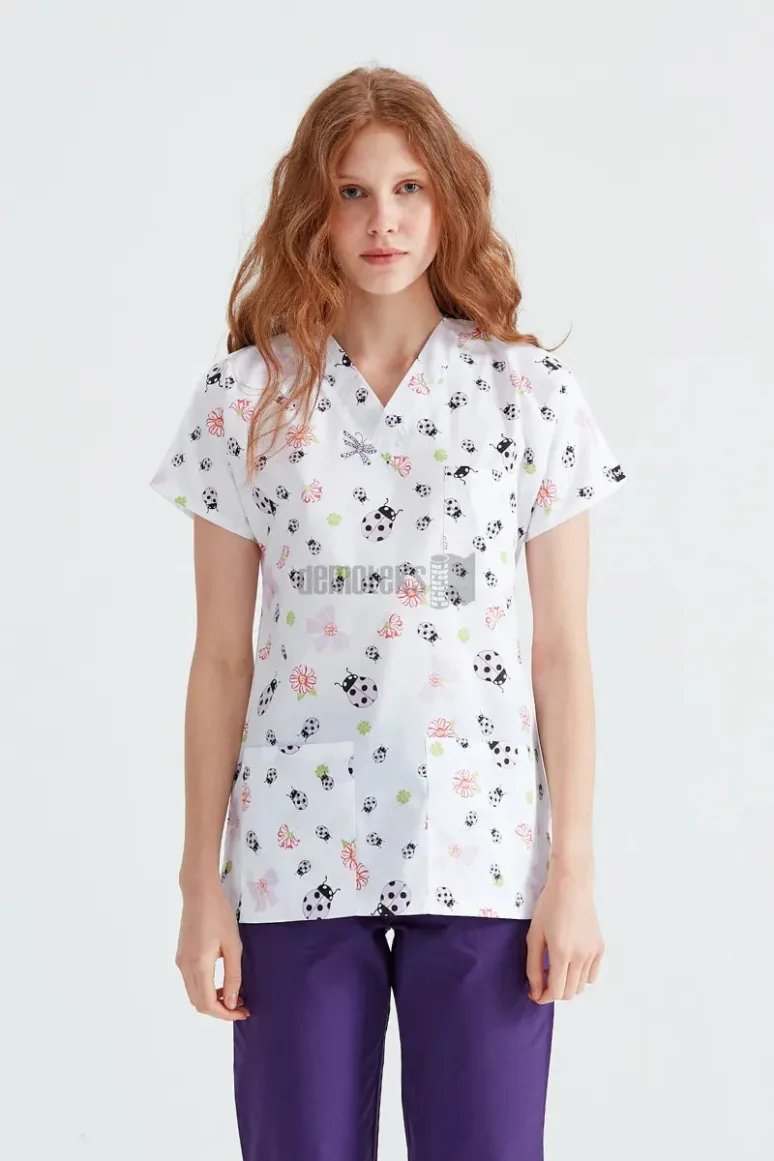 Des Vu Demoteks Lilac Ladybug - Women - Blouse with Print
