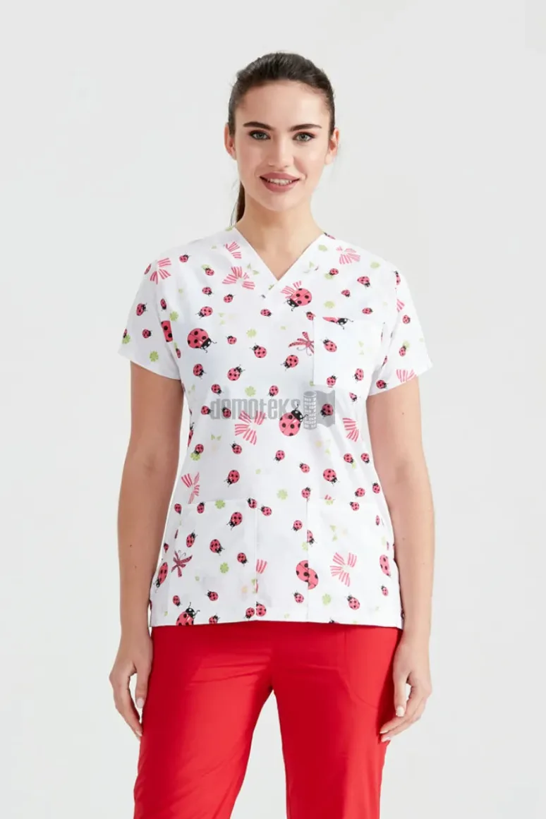 Des Vu Demoteks Red Ladybug - Women - Blouse with Print