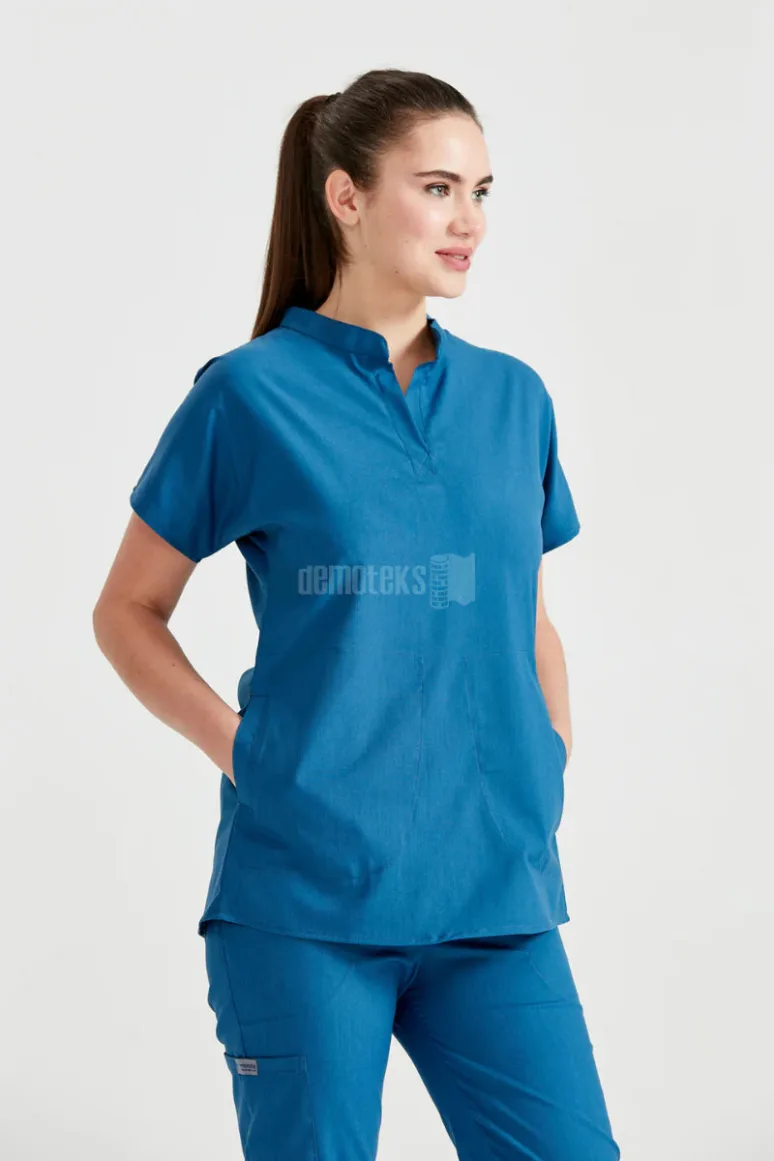 Des Vu Demoteks Petrol Blue - Unisex - Scrub Set Activity
