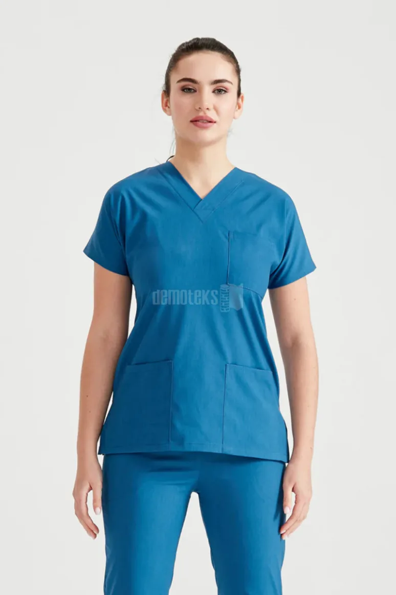 Des Vu Demoteks Petrol Blue - Women - Scrub Set Classic Flex
