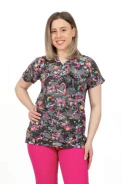 Des Vu Demoteks Puzzle Gray - Women - Blouse Elastane with Print