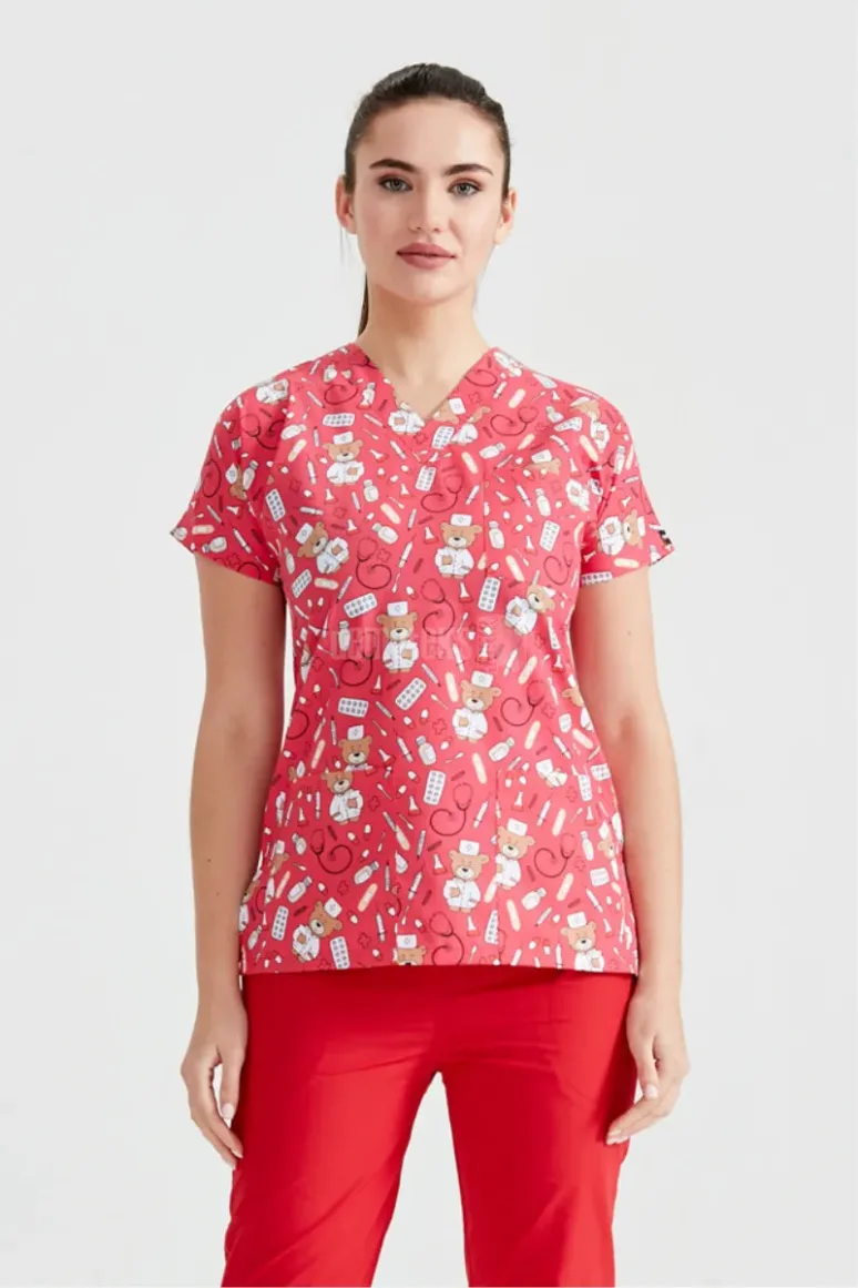 Des Vu Demoteks Red Teddy - Women - Blouse with Print