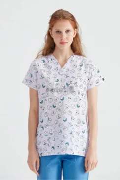 Des Vu Demoteks Teeth Lilac - Women - Blouse with Print