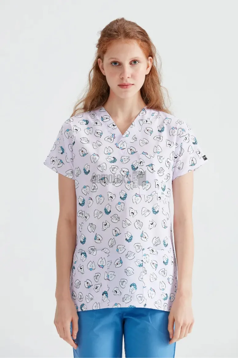 Des Vu Demoteks Teeth Lilac - Women - Blouse with Print