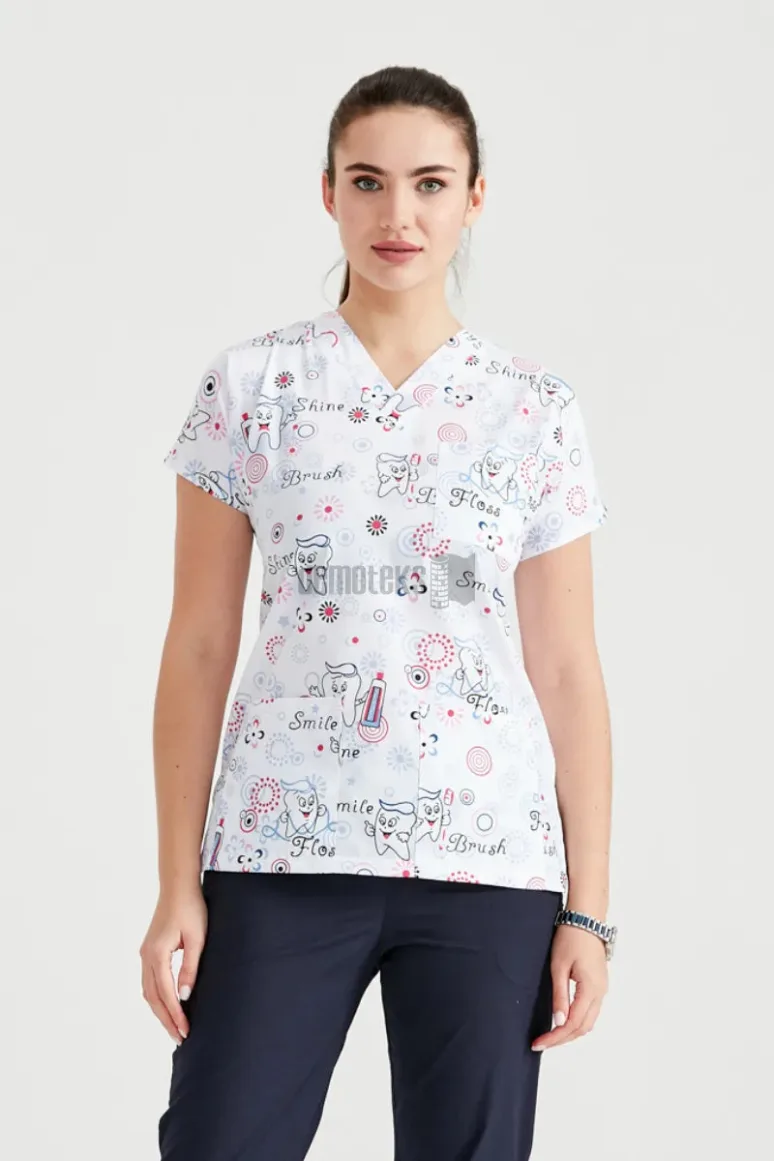 Des Vu Demoteks Toothbrush Smile - Women - Blouse with Print