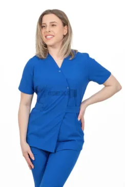 Des Vu Demoteks Royal Blue - Women - Belted Scrub Set Elastane